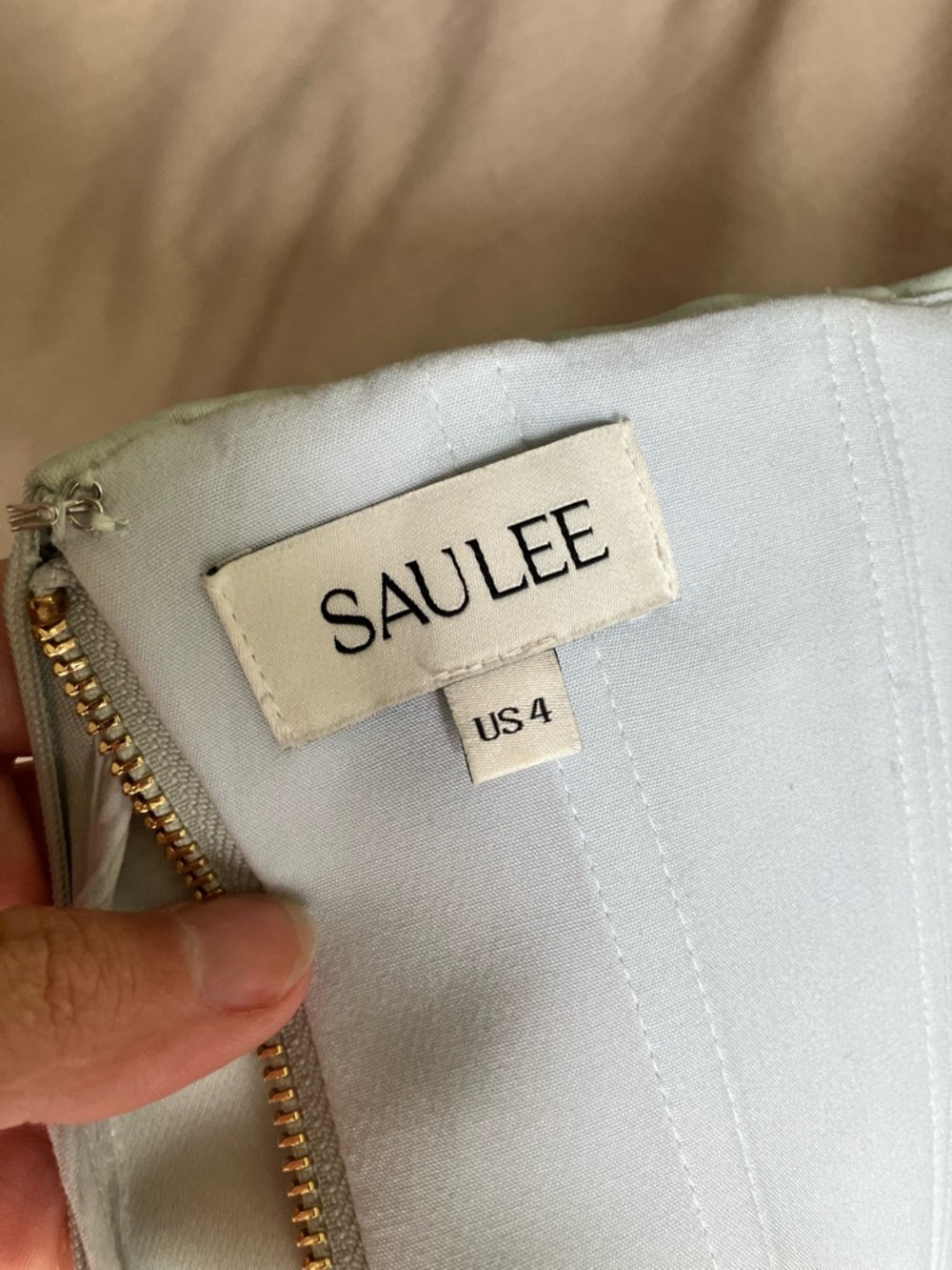 Sau Lee | Heather Strapless Satin Dress In Pale Blue - Picture 14 of 16